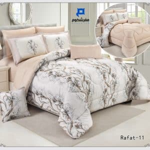 طقم لحاف نفر و نص 4 قطع مشجر وجهين - متعدد الالوان