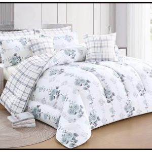 مفرش نفرين 8 قطع مشجر صيني وجهين فاخر بتصميم أنيق