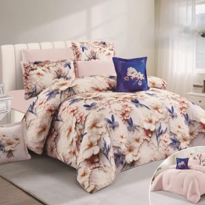 لحاف نفرين 8 قطع مشجر طباعة 3D صيني فاخر