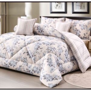 مفرش سرير نفرين صيفي بنقشة ورود