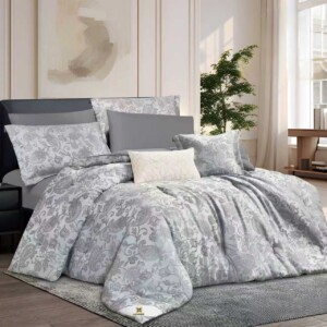 مفرش نفرين جاكار 8 قطع فاخر بتصميم فندقي أنيق